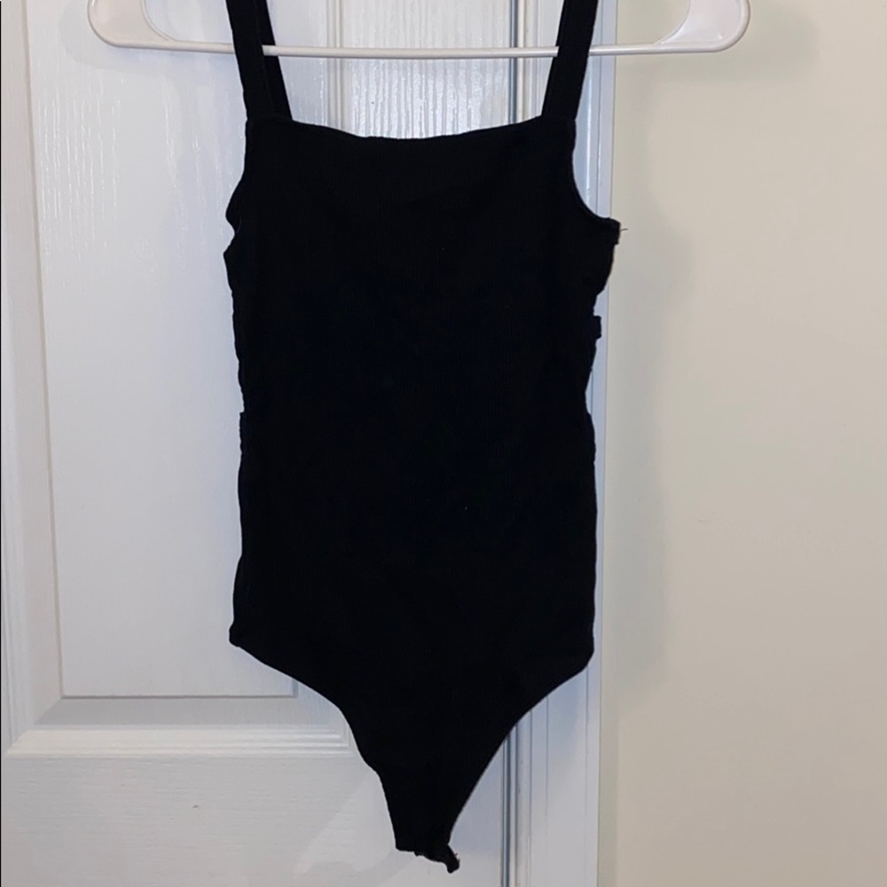 Black strappy body suit